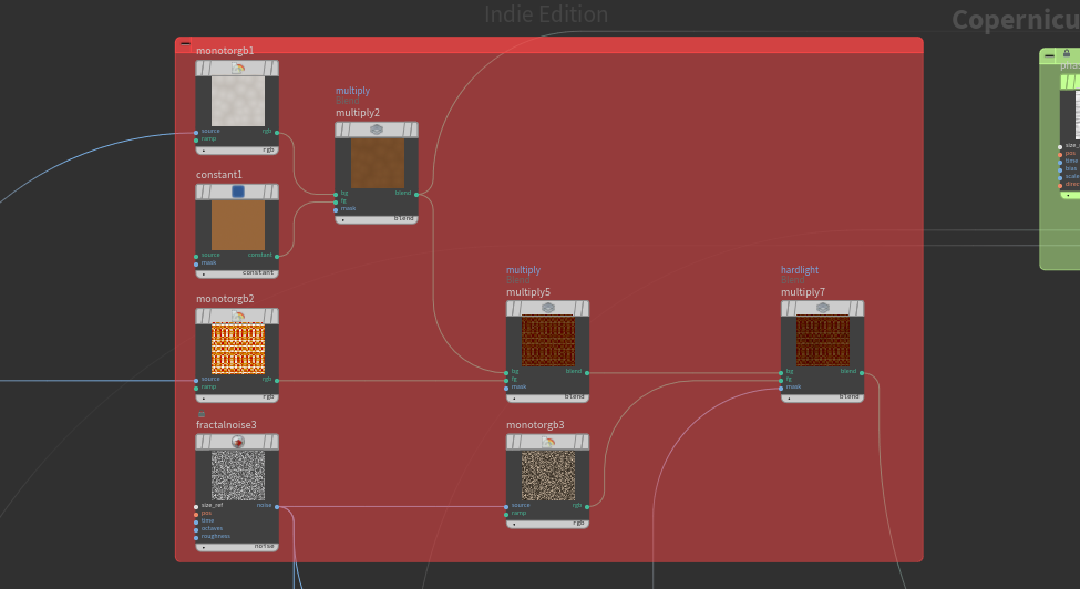 The split in colour allows us to separate the materials